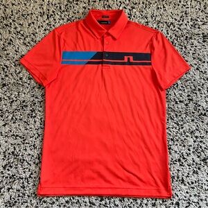 J.Lindeberg Clark Regular Fit Tx Jersey Golf Orange Polo Shirt Men’s Medium